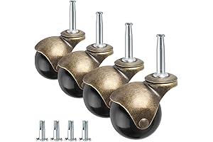 2" Brass Hardware Wheels - Set of 4 Heavy Duty Ball Casters for Furniture