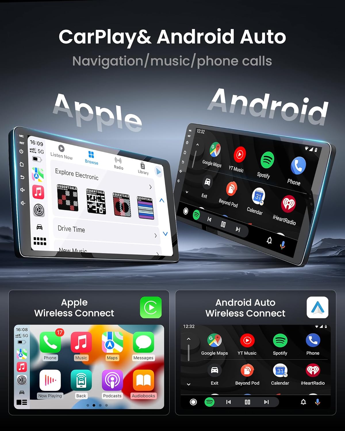 4Core+64G ROM Car Radio for Chevy Silverado 2003-2006: Android 13 Stereo with 1280 * 800 IPS Touchscreen, Wireless CarPlay Android Auto, GPS Navigation, 5G WiFi Bluetooth, Backup Camera FM SWC