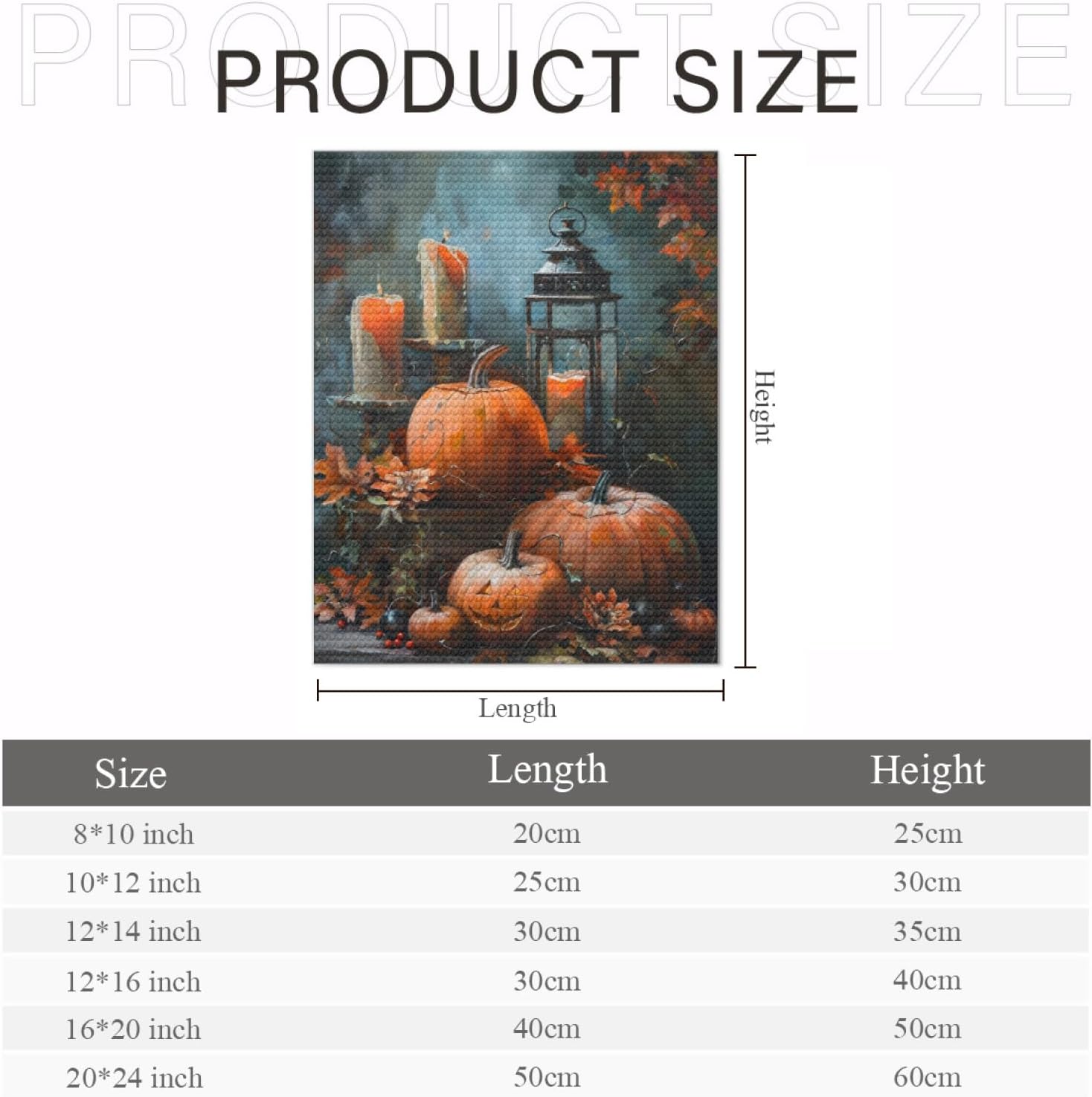 Vintage Fall Pumpkins DIY Diamond Painting Kits - Fall Painting Full Circle Diamond Art Crafts for Adults, Good Choice for Autumn Wall Decor Halloween Decorations, 20x24 Inch
