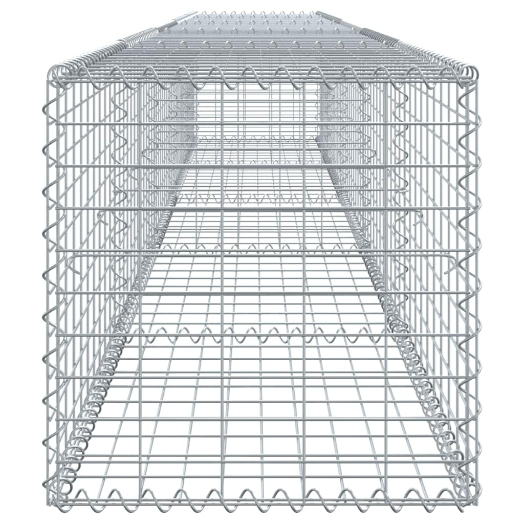 Gabionenkorb verzinkt 500x50x50 cm mit Deckel, Steinkorb aus verzinktem Eisen für Garten, Sichtschutz und Stützmauer, werkzeuglose Montage mit Distanzhaken und Spiralen, robust