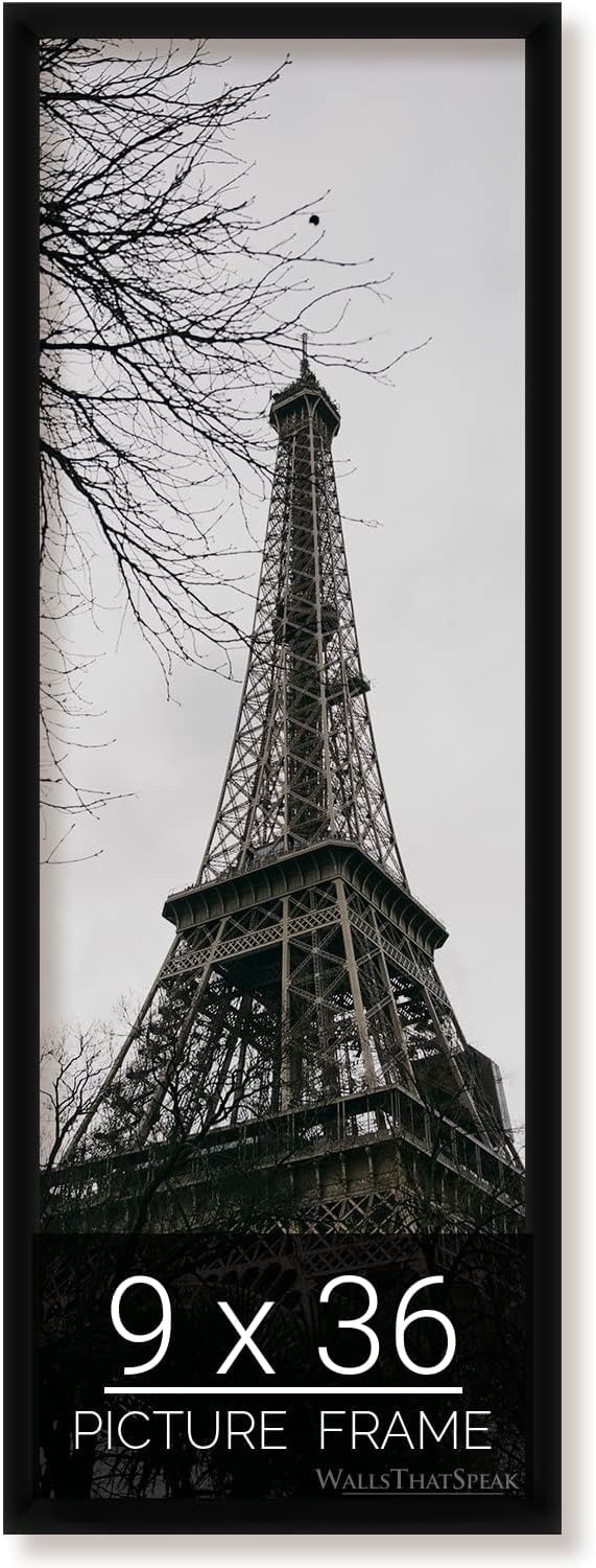 wallsthatspeak 9x36 Black Picture Frame for Puzzles Posters Photos or Artwork