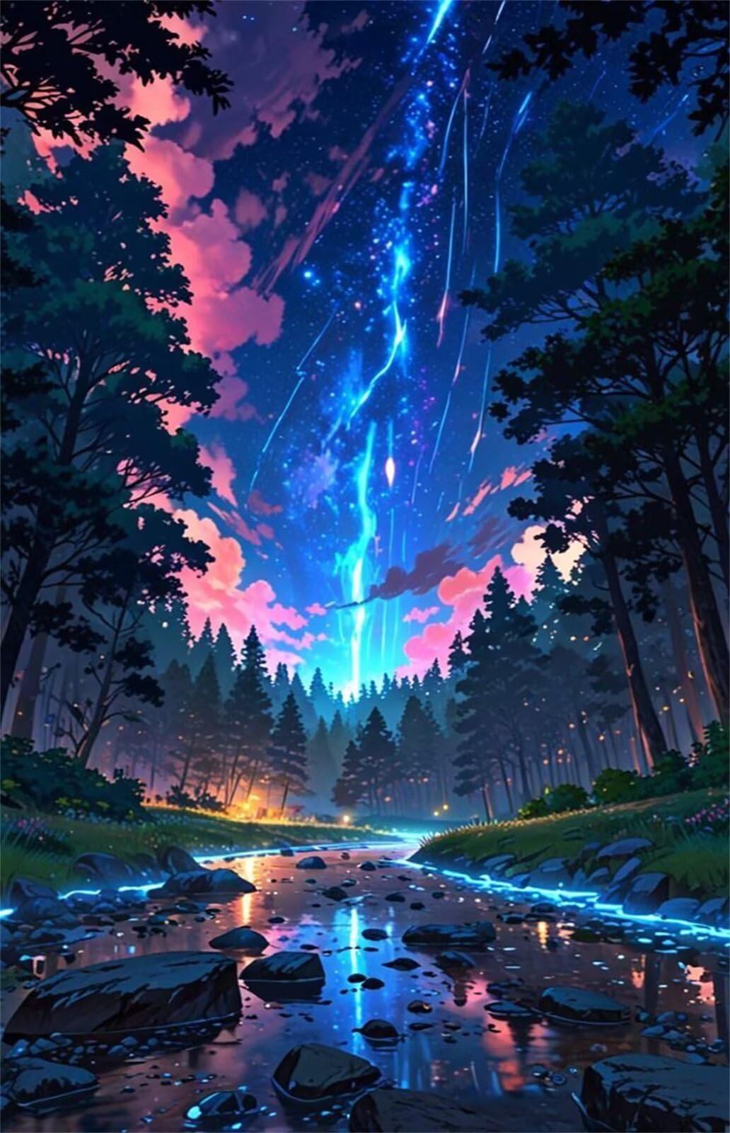 Puzzle 1200 sztuk rzeki dżungla gwiaździsta noc, puzzle dla dorosłych 75 x 50 cm, gra edukacyjna, niemożliwe wyzwanie, gry puzzle dla dorosłych 1200 sztuk