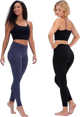 DEVOPS 2 Pack Women's High Waisted Soft Stretchy Comfortable Leggings