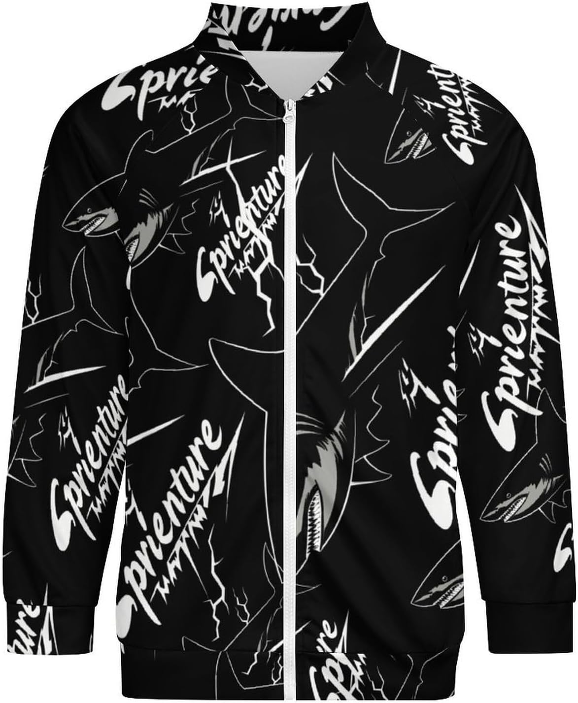 Shark Sprint of Adventure Men's Zip Up Sweatshirt Casual Sweater Jackets Long Sleeve Tops Lightweight Coat