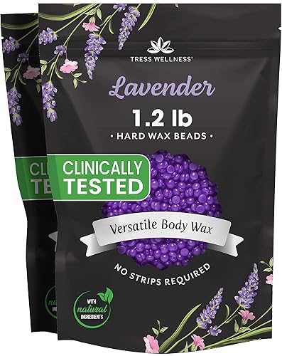 Miniatura 17 de Tress Wellness Cuentas de cera, seguras para la piel, probadas dermatológicamente, kit para bikini en casa, brasileño y cuerpo completo, lavanda