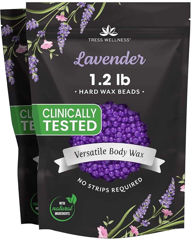 Tress Wellness Cera em Grãos para Depilação com Fragrância de Lavanda, Pacote com 2
