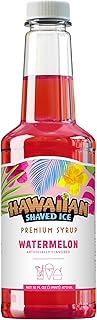 Hawaiian Shaved Ice Syrup Pint, Watermelon Flavor, Great For Slushies, Italian Soda, Popsicles, & More, No Refrigeration Needed, Contains No Nuts, Soy, Wheat, Dairy, Starch, Flour, or Egg Products