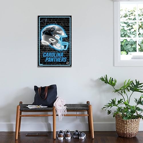 Miniatura 6 de Trends International NFL Carolina Panthers - Neon Helmet 23 Wall Poster, 14.72" x 22.37", Stretched Canvas