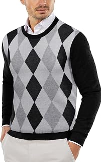 COOFANDY Men's Crewneck Sweaters Long Sleeve Knit Dress Slim Fit Pullover