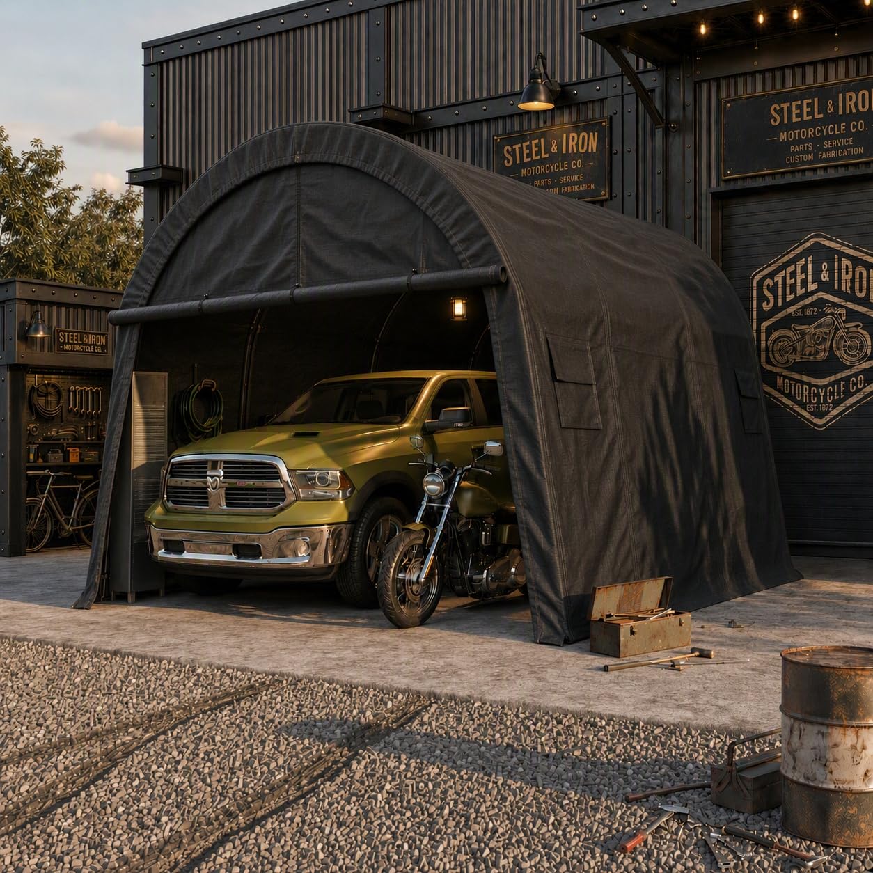 COBIZI Carport 12x20 Heavy Duty Storage Shelter Shed