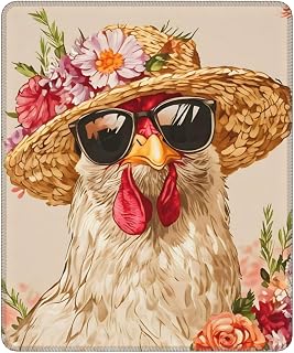 Stylish Chicken Mouse Pad, Washable Mousepad Cloth Non-Slip Rubber Base Mousepads for Gaming Home Or Office Gift