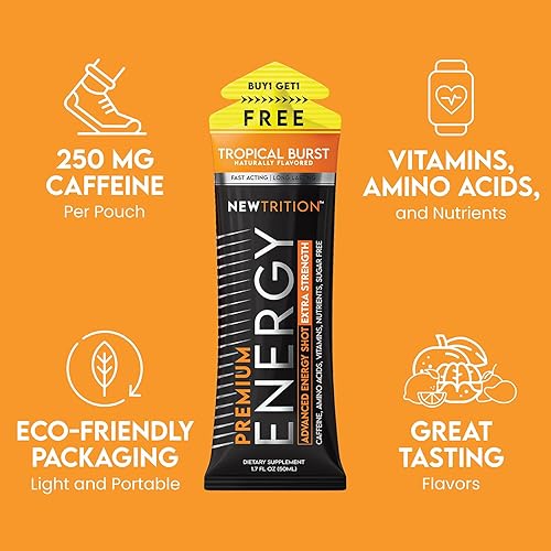 Vista 22 de Extra Strength Energy Shots, 1.7 fl oz – 250 mg de cafeína con vitamina B y aminoácidos, sin azúcar, sin calorías, bebida energética con vitaminas