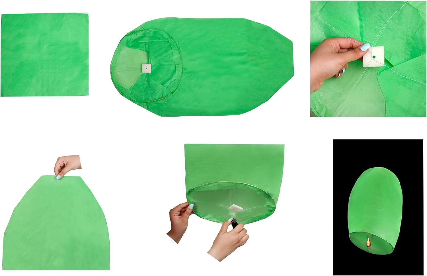 3 Pack Sky Lanterns Handmade Chinese Paper Lanterns for Birthday Wedding, Christmas, New Year parties Festivals - Image 3