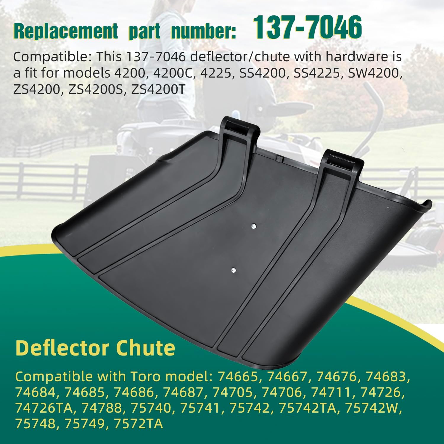 42-Inch Riding Mower Deflector 137-7046 Compatible with Toro Exmark TimeCutter Models 75742, 75748, 74665,74667, 74677, 74705 74706 74711 74726 74726TA SS4200 SS4225