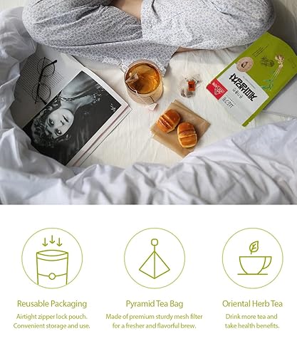 Miniatura 3 de Ssanggye Té de canela y jengibre de 0.53 oz x 20 bolsitas de té piramidales, canela jengibrealcachofa de Jerusalénraíz de campanilla y lirio azul