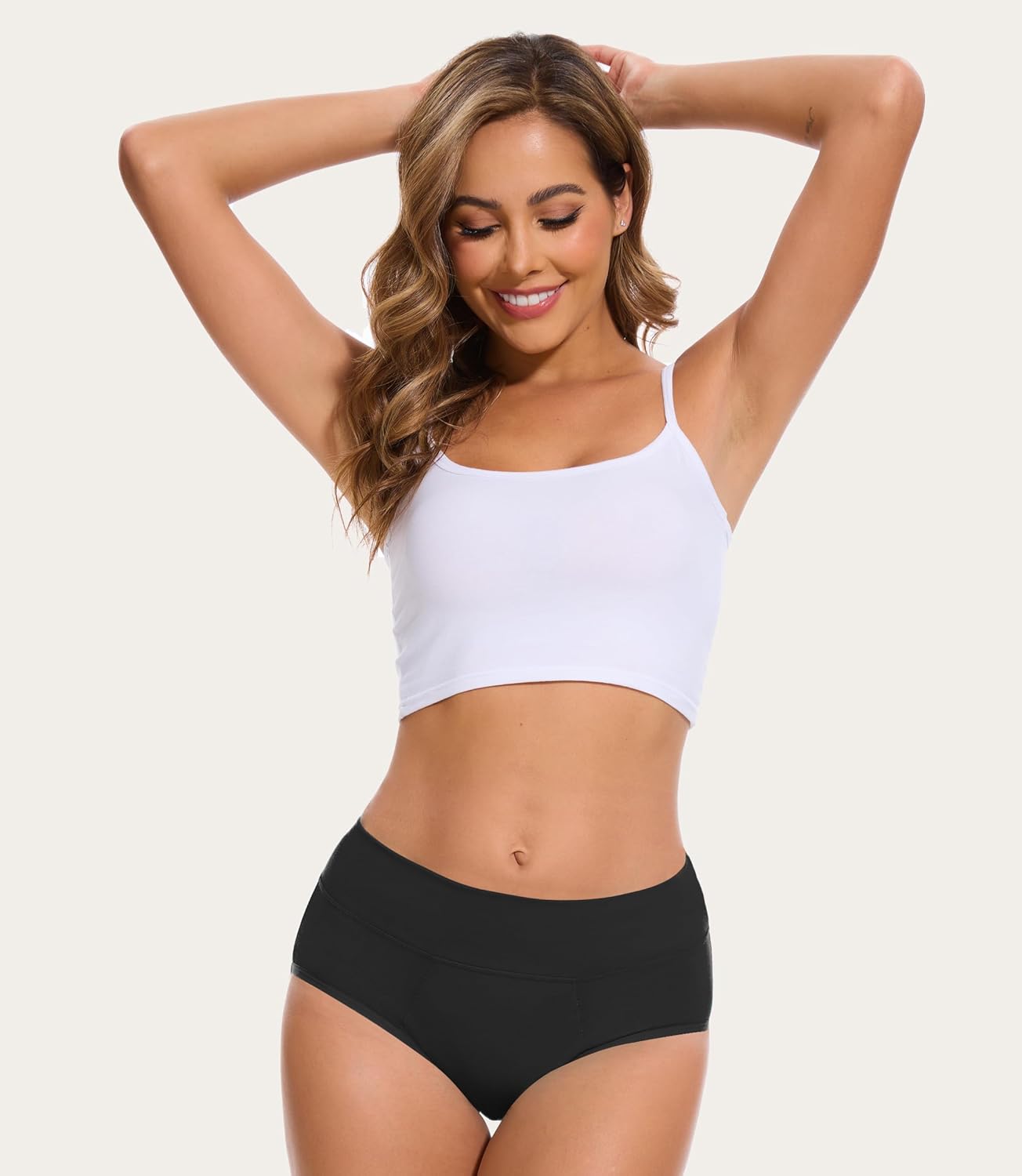 Incontinence Underwear for Women, 100ML Period High Waisted Leakproof Washable Protective Briefs for Postpartum Bladder Leak Cotton, 3 Pack (Multicolor02, Medium) - Image 8