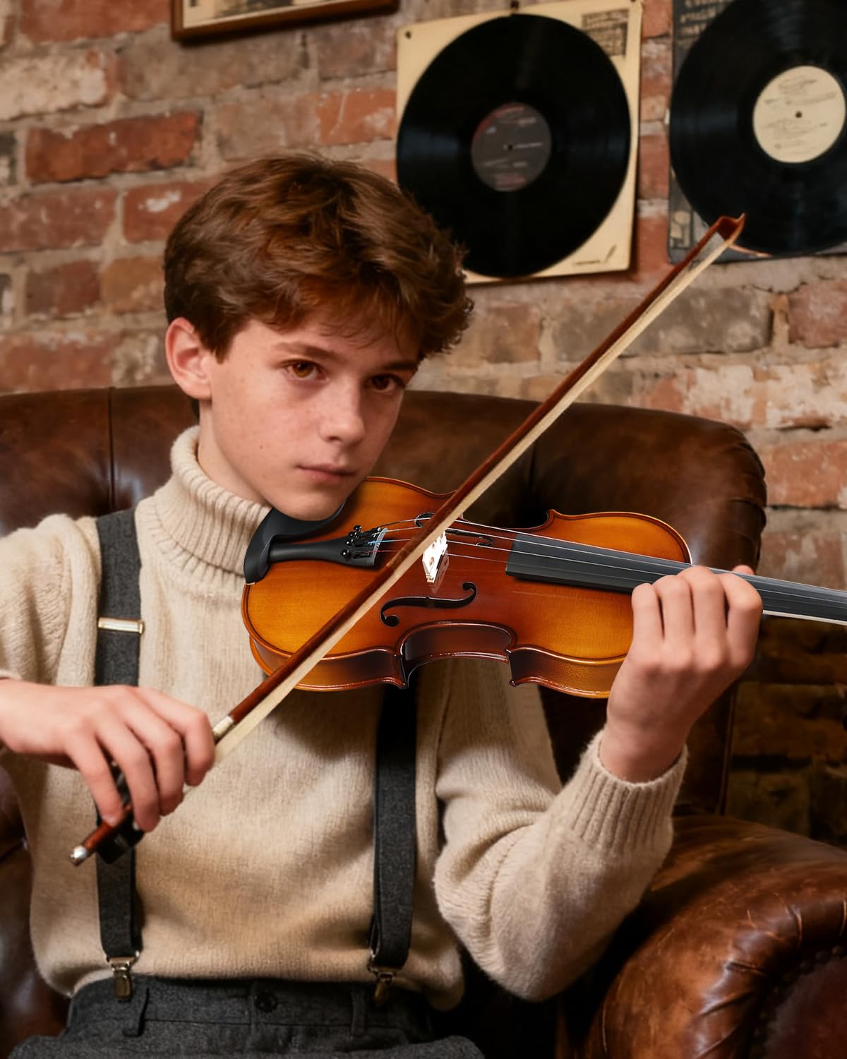 Ktaxon Violín 4/4 de madera maciza, juego de violín acústico de tamaño completo para principiantes y adultos, kit de iniciación hecho a mano que incluye arco, colofonia, puente, soporte para hombro