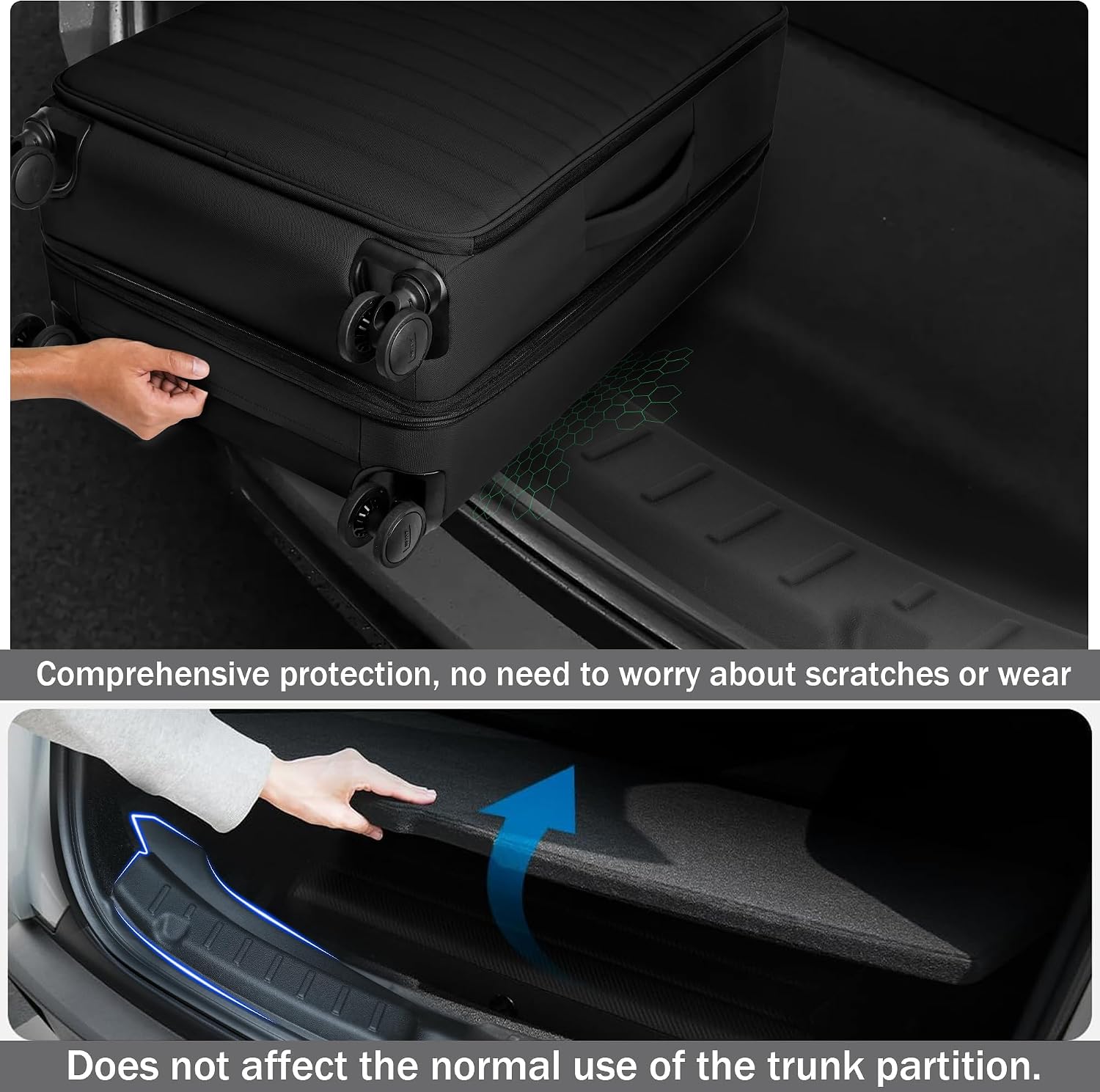 2025-2026 Tesla Model Y Juniper Rear Bumper Protector Boot Sill Cover Protector TPE Rear Bumper Protector Model Y Juniper Interior Accessories - Black
