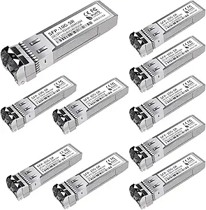 10Pack 10G SFP+ LC Module, 10GBase-SR Multi-Mode Ethernet Transceiver, 850nm MMF up to 400m