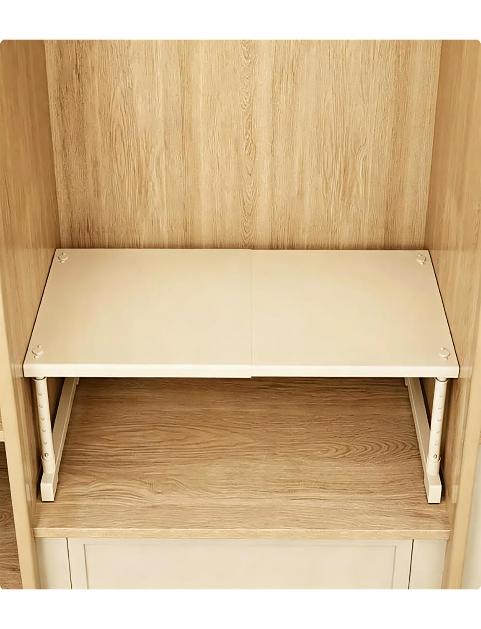 Étagère d'armoire extensible et réglable en hauteur pour optimiser le rangement du placard