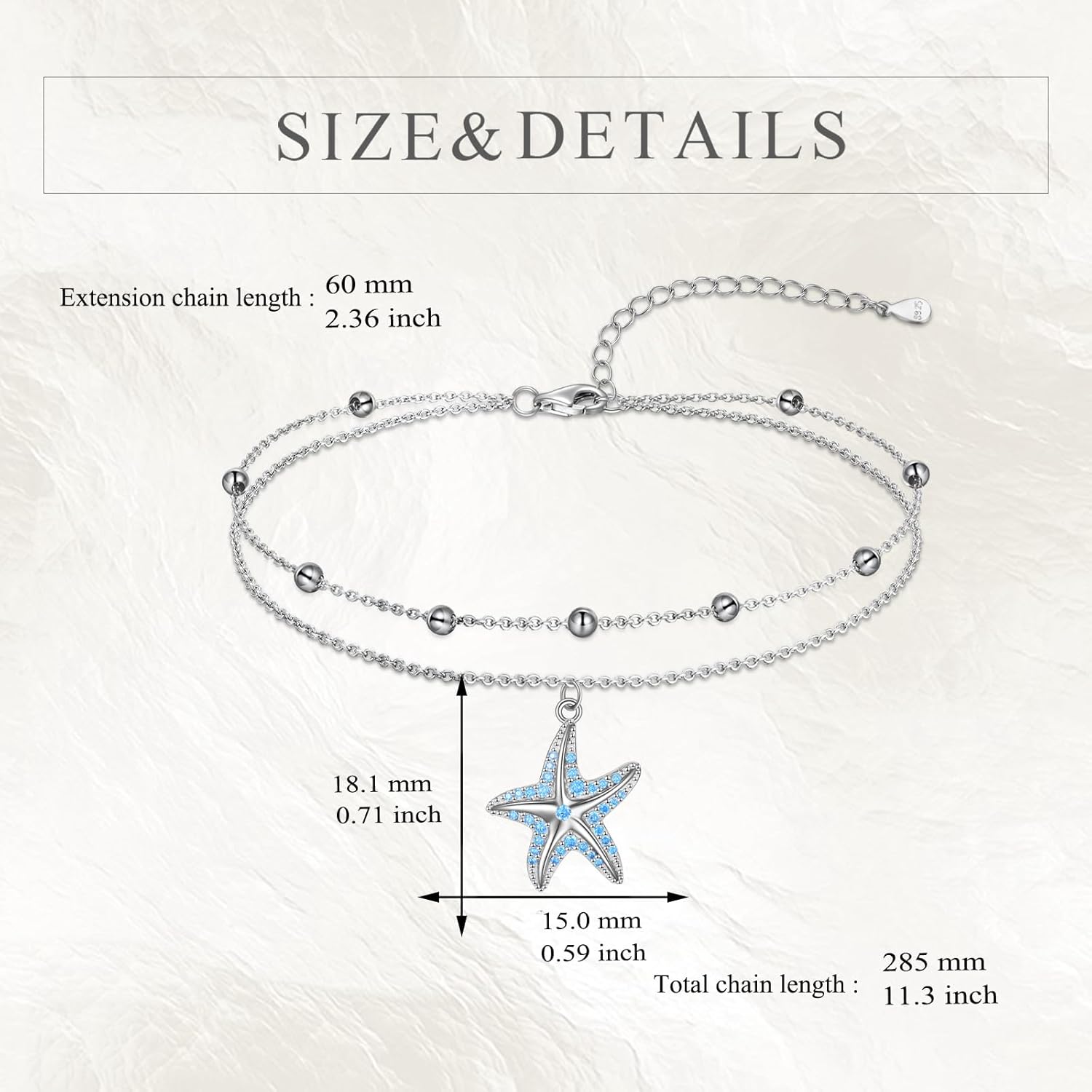 KZX Sun/Moon/North Star/Celestial Bracelet Ladybug/Bee/Butterfly/Turtle/Starfish/Paw Animal Bracelet Infinity/Cross/Evil Eye Bracelet 925 Sterling Silver Jewelry for Women