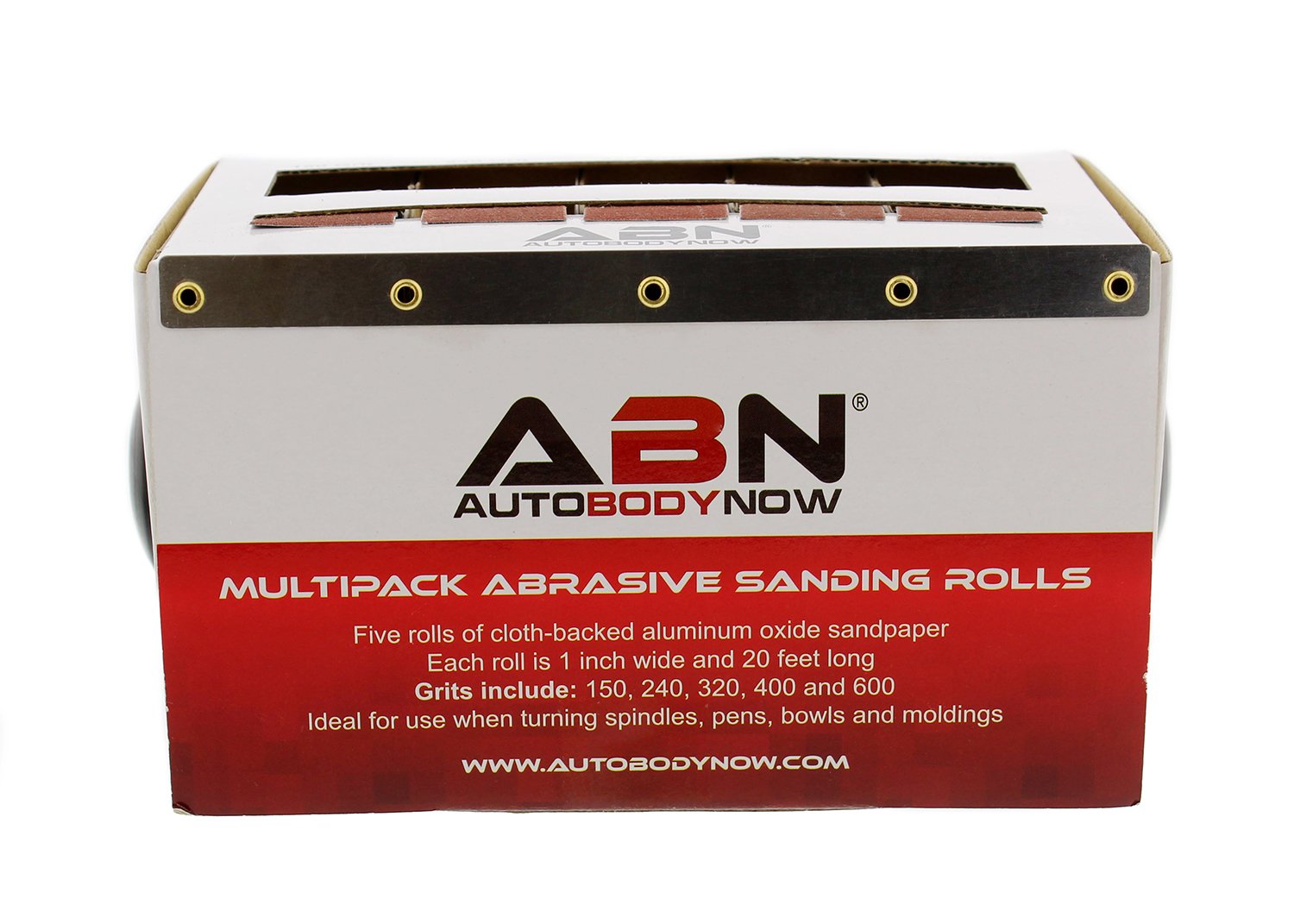 ABN Abrasive Paper 5pc Sand Paper Variety Pack with Dispenser – 150, 240, 320, 400, 600 Grit Aluminum Oxide Sandpaper
