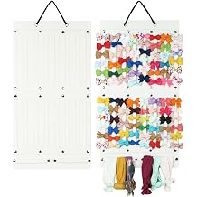 PACMAXI Baby Girl Hair Bows Holder, Hair Clips Storage Hanger For Ribbons | Hair Bows Organizer, Baby Hair Clip Storage Display Sturdy Stand, Wall Hanging for Girl Room Ivory white 2, Small