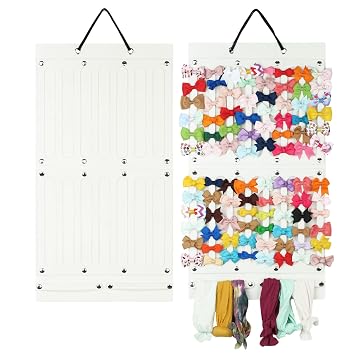 PACMAXI Baby Girl Hair Bows Holder, Hair Clips Storage Hanger For Ribbons