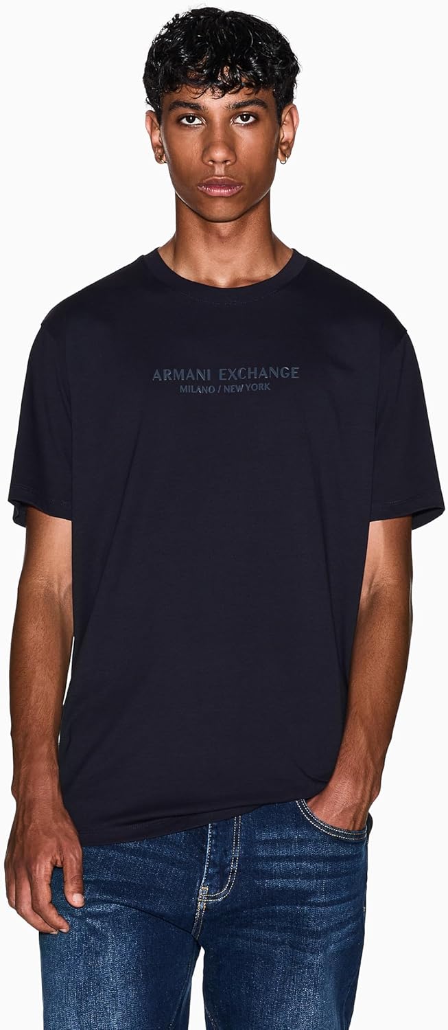 Armani Exchange Mens Center Logo Milano/New York Logo Tee - Image 3