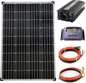 solartronics Complete Set 1 x 100 watts 12 volts 1000 mm Voltage Converter 600 W 10 A Charge Controller Yellow Island System