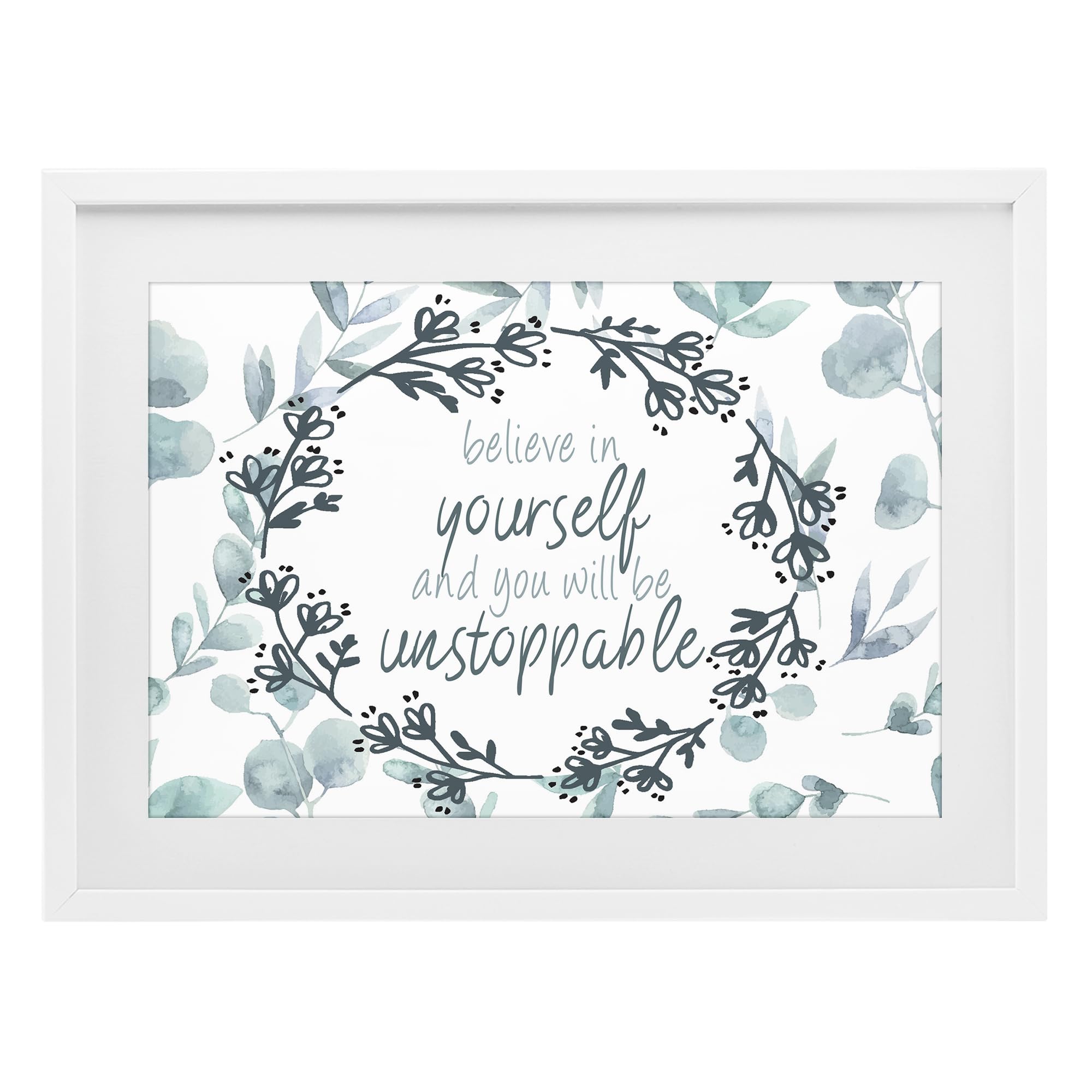 Stupell Industries Coastal White (Textured) 'You Will Be Unstoppable'| Framed Print Under Glass