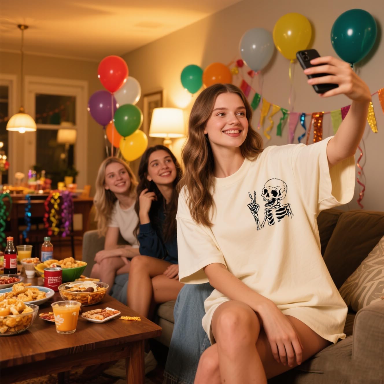 Fiscrat Have The Day You Deserve Shirt Oversized Tshirts for Women Motivational Skeleton Tshirt Positive Graphic Tees - Image 5