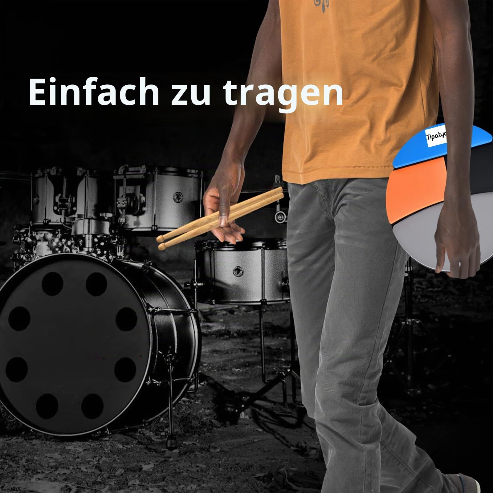 Drum Practice Pad, 12 Zoll Silent Practice Pad mit vier verschiedenen Spielflächen