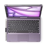 Swivel Keyboard Case for 2025 iPad &lpar;11th-10th&rpar;& iPad Air 11-inch &lpar;M2-M3&rpar;& iPad Air 5&sol;4th Gen & iPad Pro 11 inch &lpar;4th-1st&rpar;&semi; Rotatable Cover with Pencil Holder Trackpad Backlit&comma; Metallic Purple