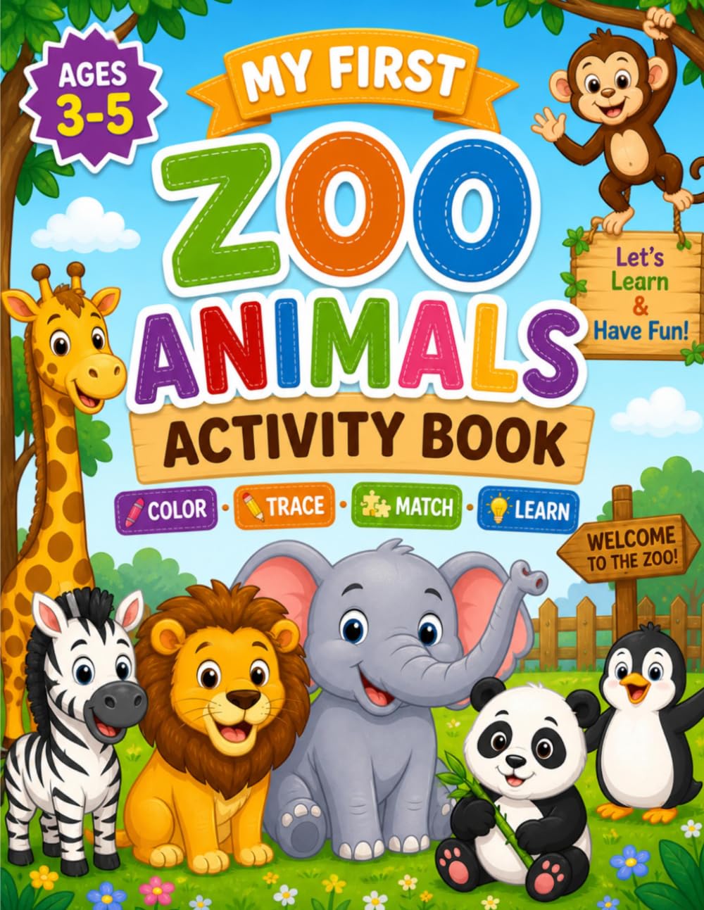 My First Zoo Animals Activity Book: Color. Trace. Match. Learn. (My First Learning Activities Book Series)