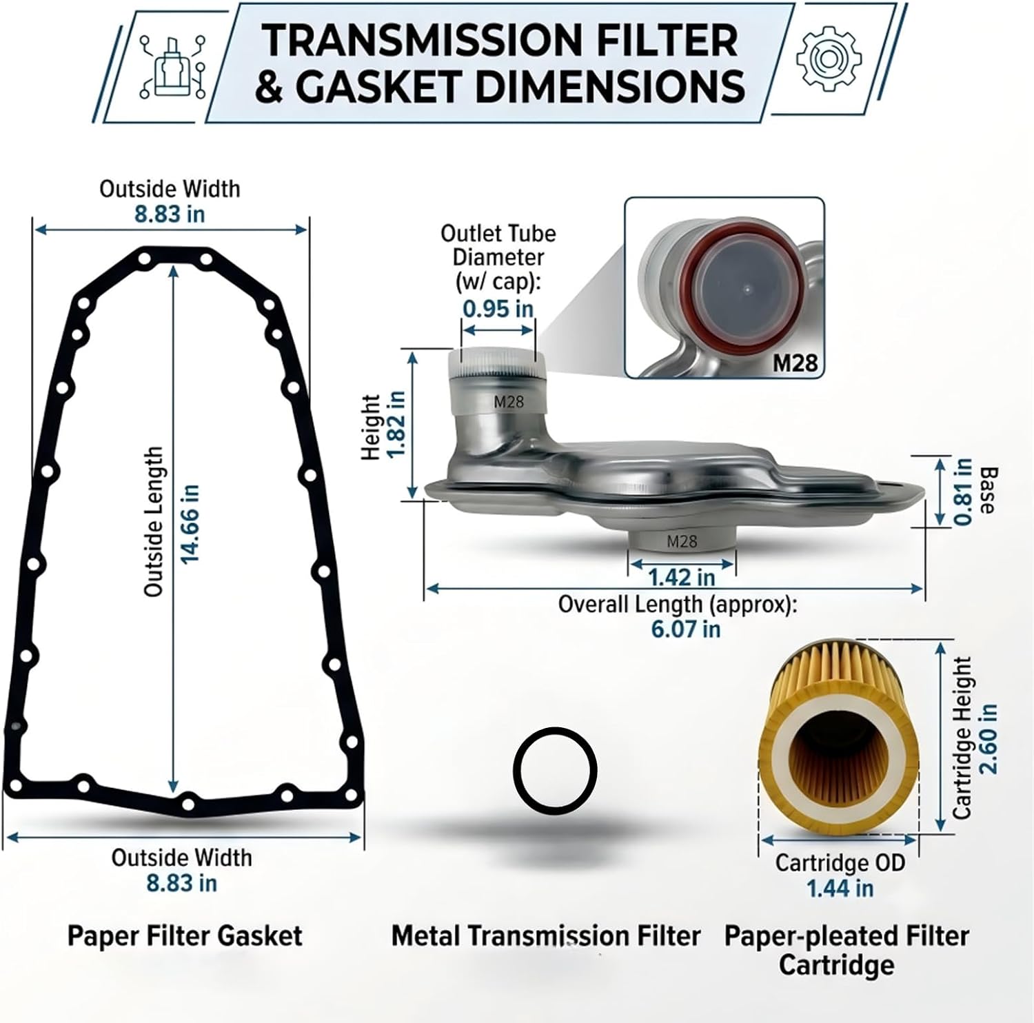 CVT8 Transmission Filter 31728-28X0A Compatible with Rogue Altima Sentra