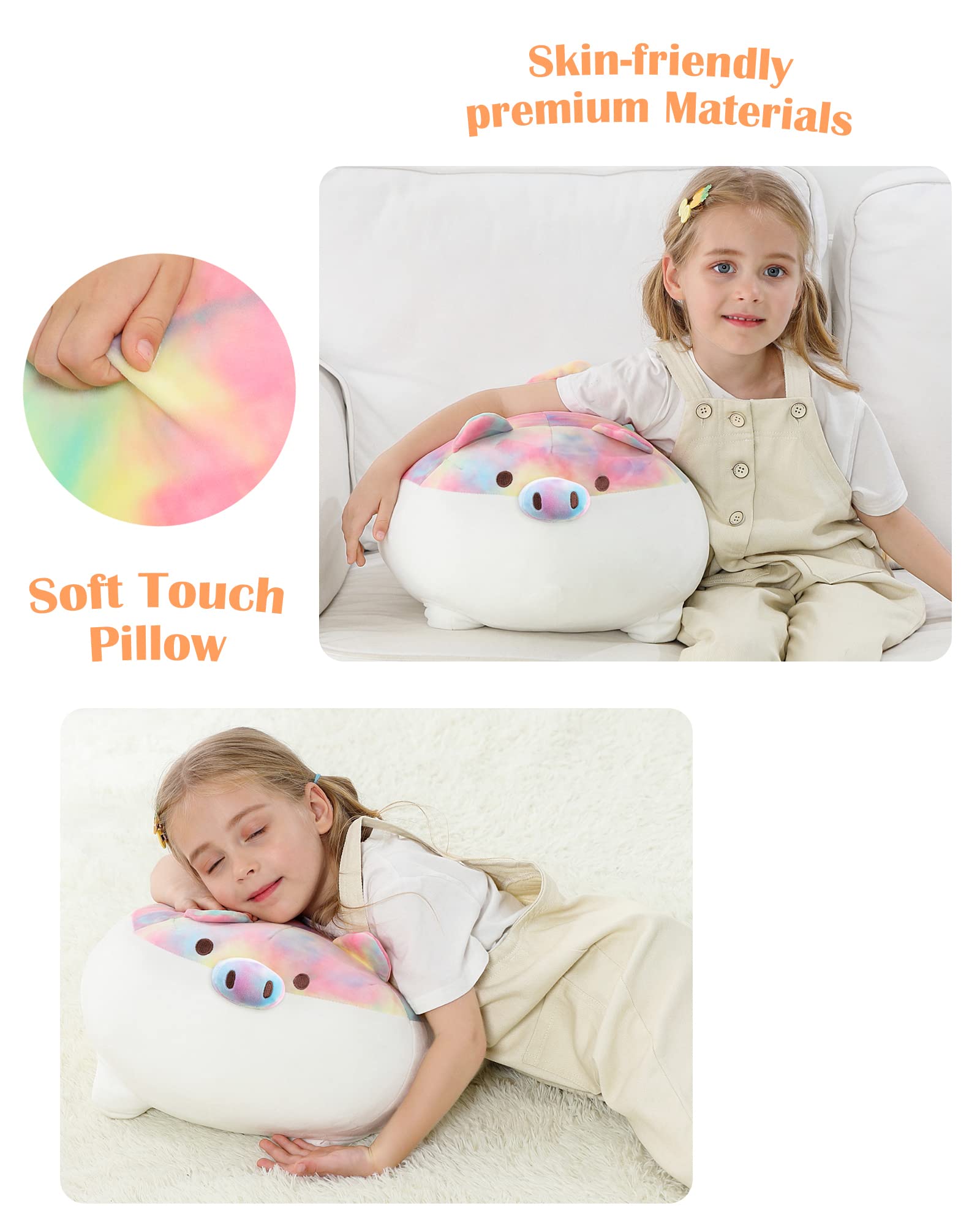 20 inch Stuffed Animal Pig Plushies Body Pillow Toy, Cute Anime Piggy