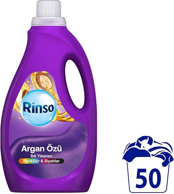 Rinso Liquid Laundry Detergent Complete Care Series Argan Extract 2.5 L for Colors and Blacks