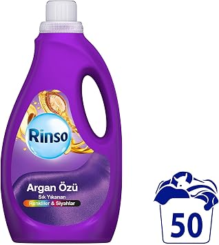 Rinso Liquid Laundry Detergent Complete Care Series Argan Extract 2.5 L for Colors and Blacks
