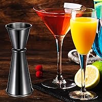 Vista 4 de Jigger de 9 piezas para cóctel de bartending de 2 onzas, 1 oz, taza medidora de vidrio de acero inoxidable 304, vaso de medición de tiro doble Negro