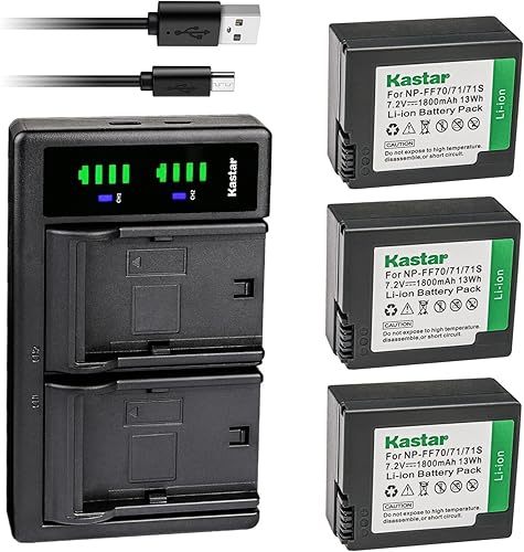 Miniatura 8 de Kastar NP-FF70 LTD2 - Cargador de batería USB compatible con Sony DCR-IP200K, DCR-IP210, DCR-IP210E, DCR-IP220, DCR-IP220E, DCR-IP220K, DCR-IP45,