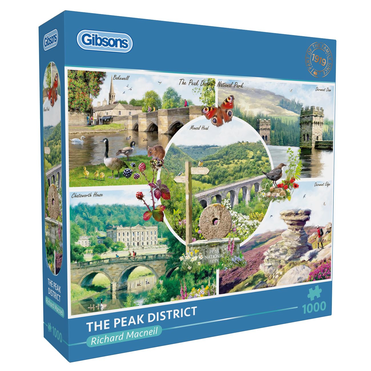Gibsons The Peak District 1000 Piece Jigsaw Puzzle for Adults - Nature & Architecture, UK National Park Treasures Artwork by Richard MacNeil Premium Sustainable Puzzle Made in the UK/EU - Great Gift — image 1