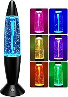 Tornado Lamp Twister Hurricane Light, 14In Glitter Lamp Liquid Motion Light | 7 Colors Automatic Changing Night Light Projector Relaxing Table Lamp for Home Bedroom Office Decoration Lighting Decor