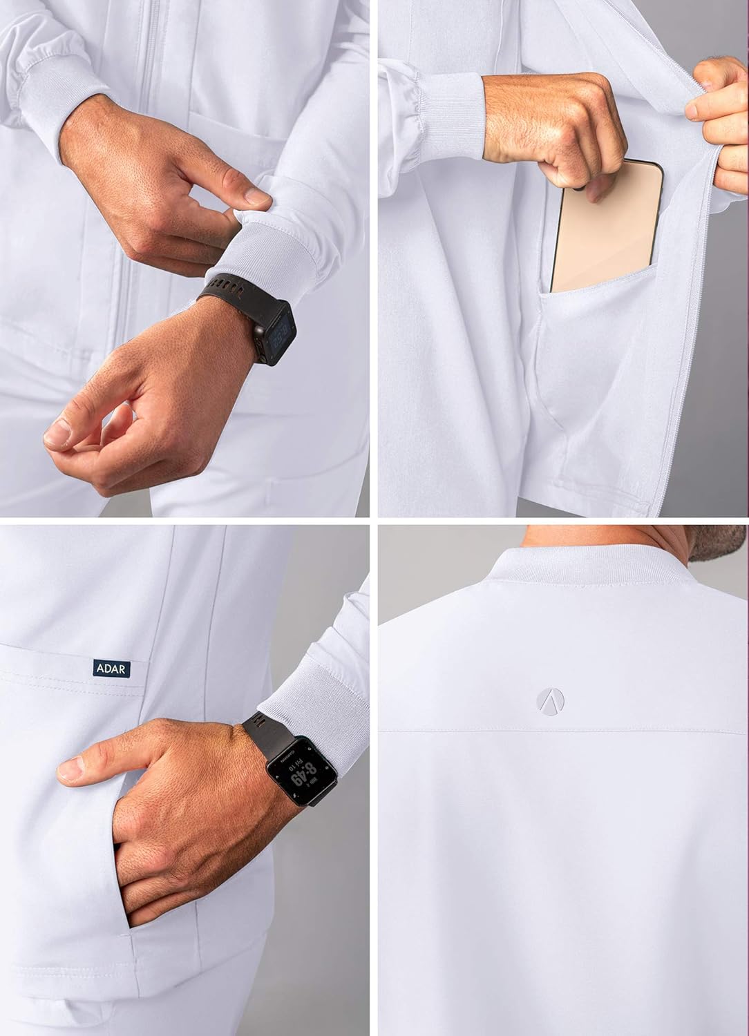 Best Deal Adar Addition Scrubs for Men - Zippered Bomber Scrub Jacket Up To 60% OFF Adar Addition Scrubs for Men - Zippered Bomber Scrub Jacket