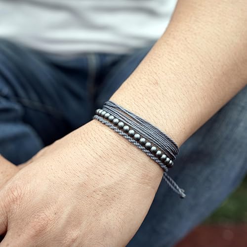 Miniatura 76 de Handmade Natural Stone Beaded Healing Bracelet Gift for Men Adjustable Rope String Bracelet (picasso jasper, Adjustable)