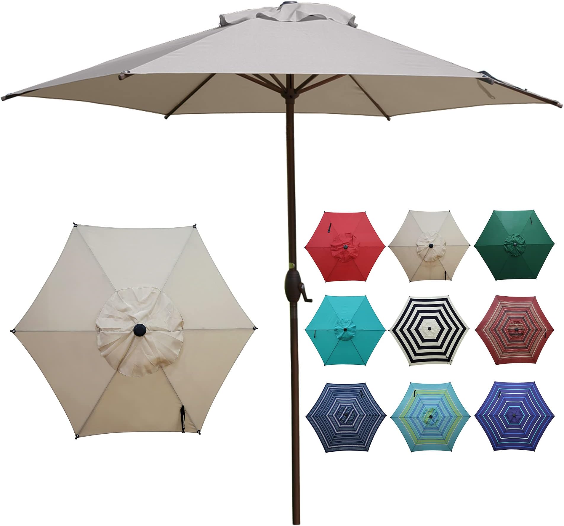 Abba Patio Patio Umbrella Outdoor Umbrella Patio Market Table Umbrella with Push Button Tilt and Crank for Garden, Lawn, Deck, Backyard & Pool
