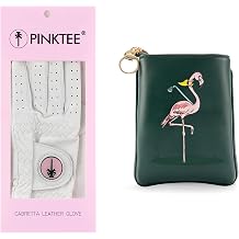 Women's Cabretta Leather Golf Glove with Golf Valuables Pouch Funny Golf Accessories Bag