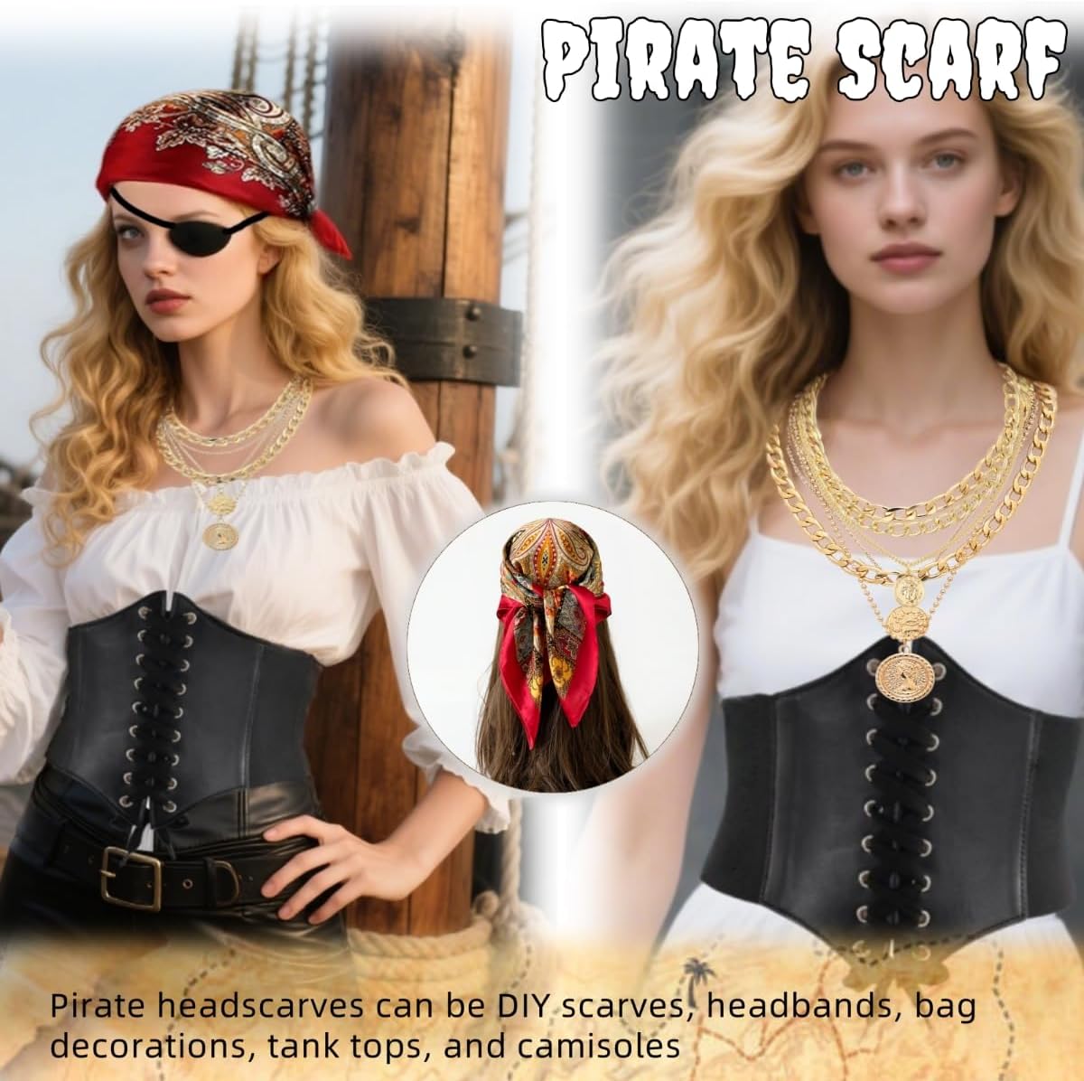 Womens Pirate Costume Accessories for Halloween Costumes for Women Adult - Image 7