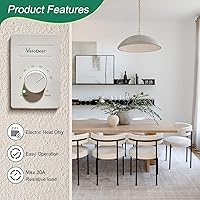 Vista 3 de 2 piezas YeloDeer de doble voltaje (110 V-265 V) 4 hilos manual eléctrico zócalo calentador termostato para el hogar