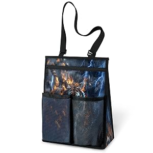 Ourtheme Cool Fierce Tiger Portable Shower Bag for Travel Gym Camp Beach Tote Shower Caddy Bags Hanging Toiletry